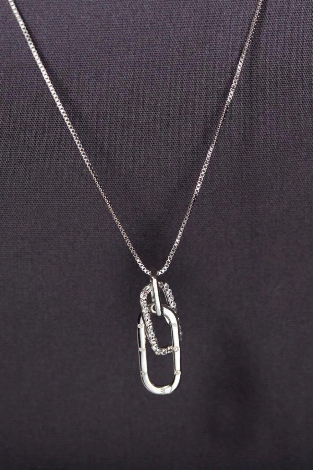 925 Sterling Silver Inland Zircon Necklace.