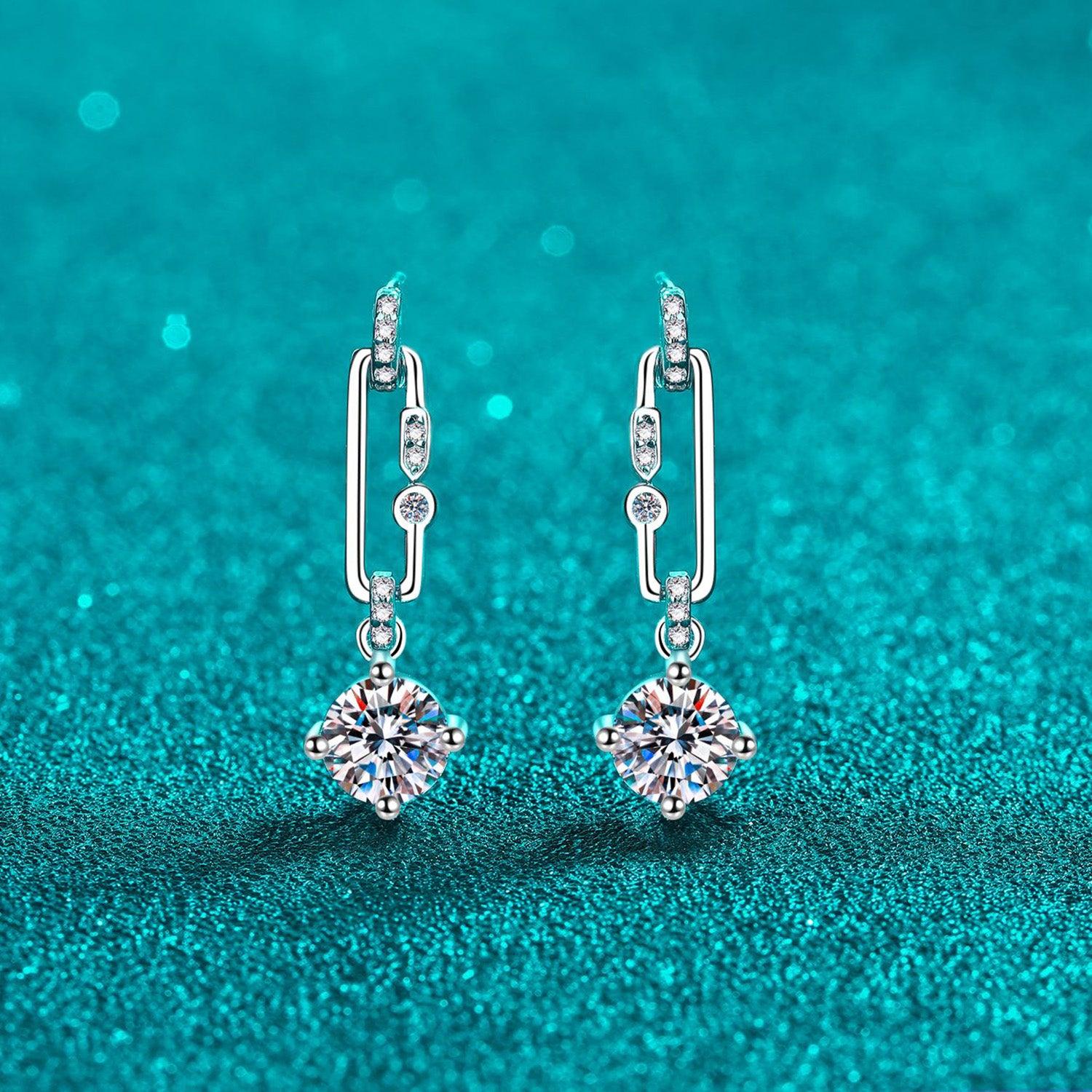 2 Carat Moissanite 925 Sterling Silver Earrings.