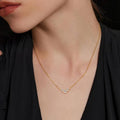 925 Sterling Silver Inlaid Moissanite Necklace.