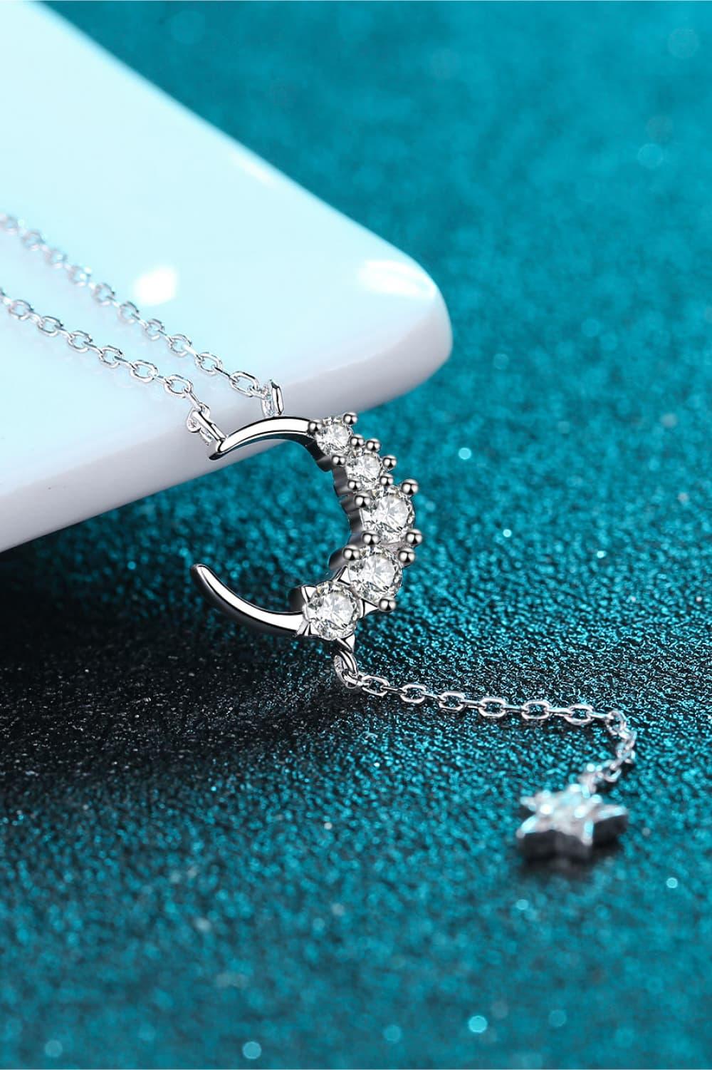 Star & Moon Moissanite Necklace.