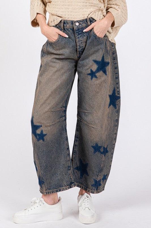 SAGE + FIG Star Wide Leg Jeans with Pockets.