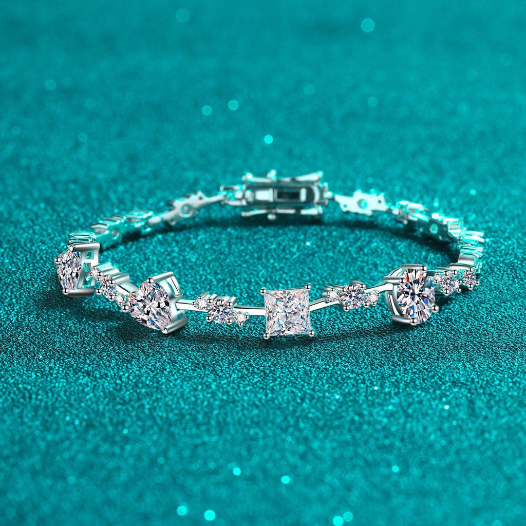 6.2 Carat Moissanite 925 Sterling Silver Bracelet.