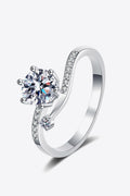 1 Carat Moissanite 925 Sterling Silver Bypass Ring.