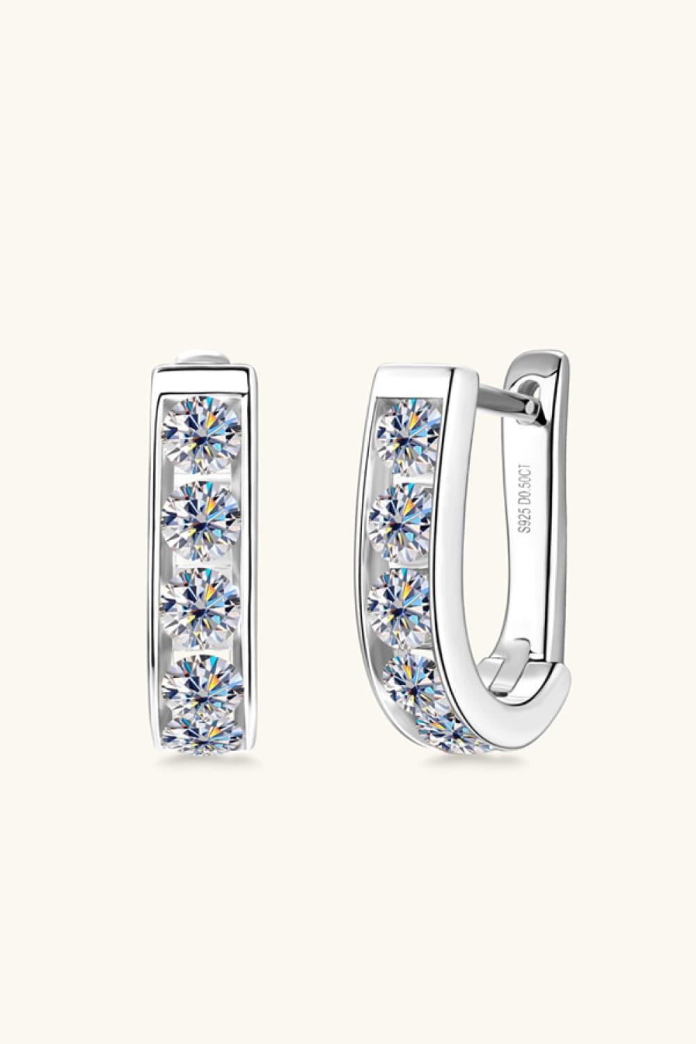 1 Carat Moissanite 925 Sterling Silver Earrings.