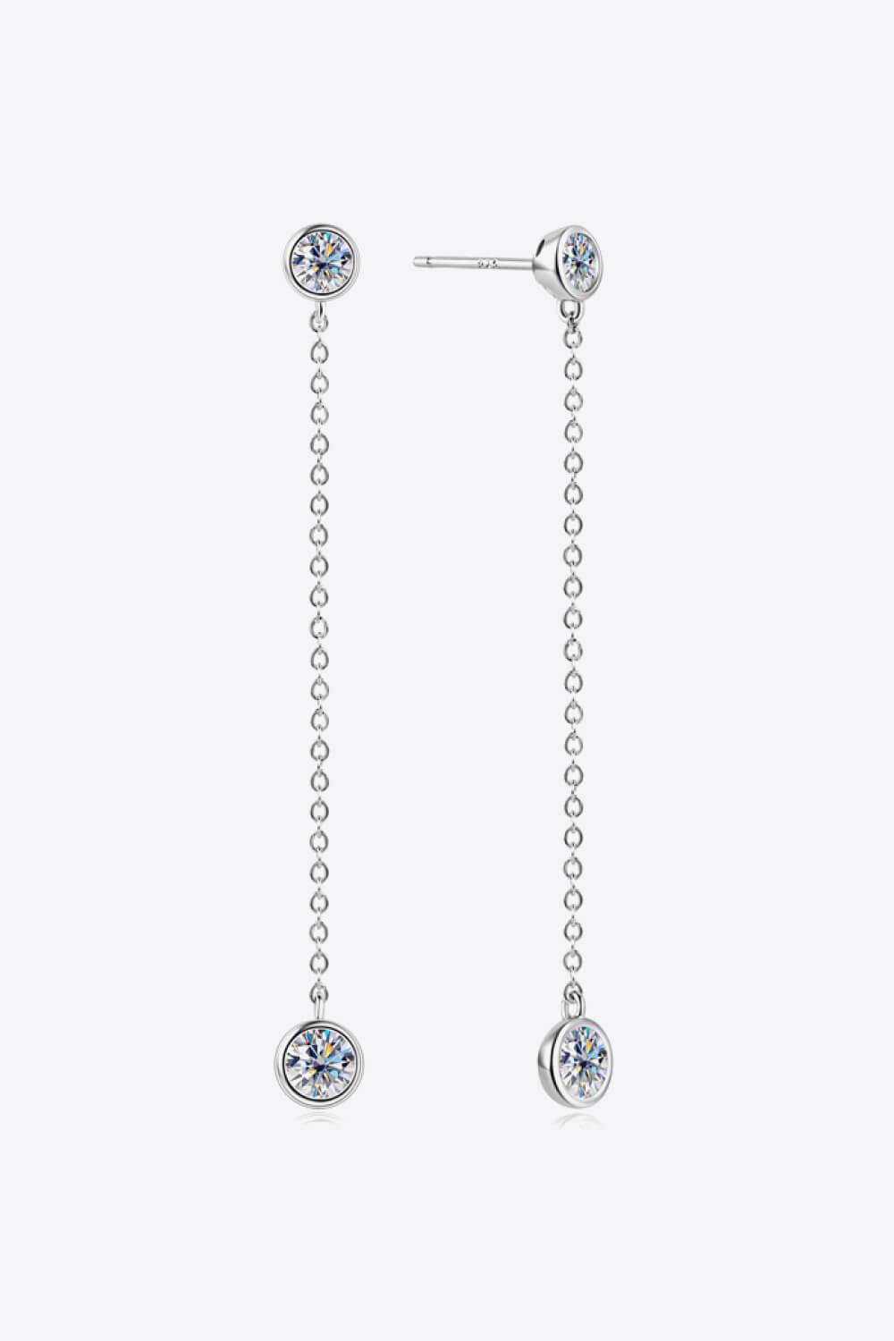 Adored Moissanite Chain Earrings.