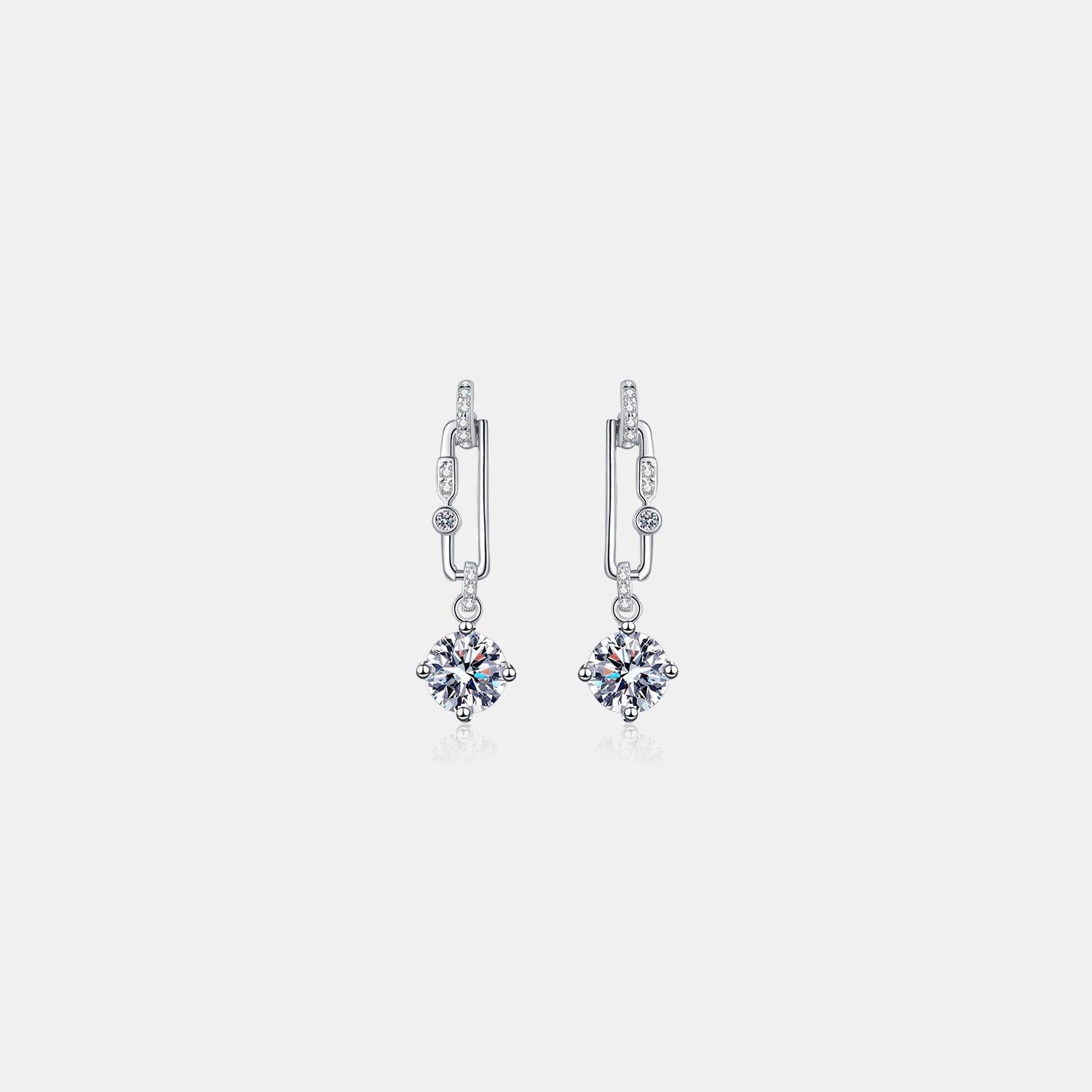 2 Carat Moissanite 925 Sterling Silver Earrings.