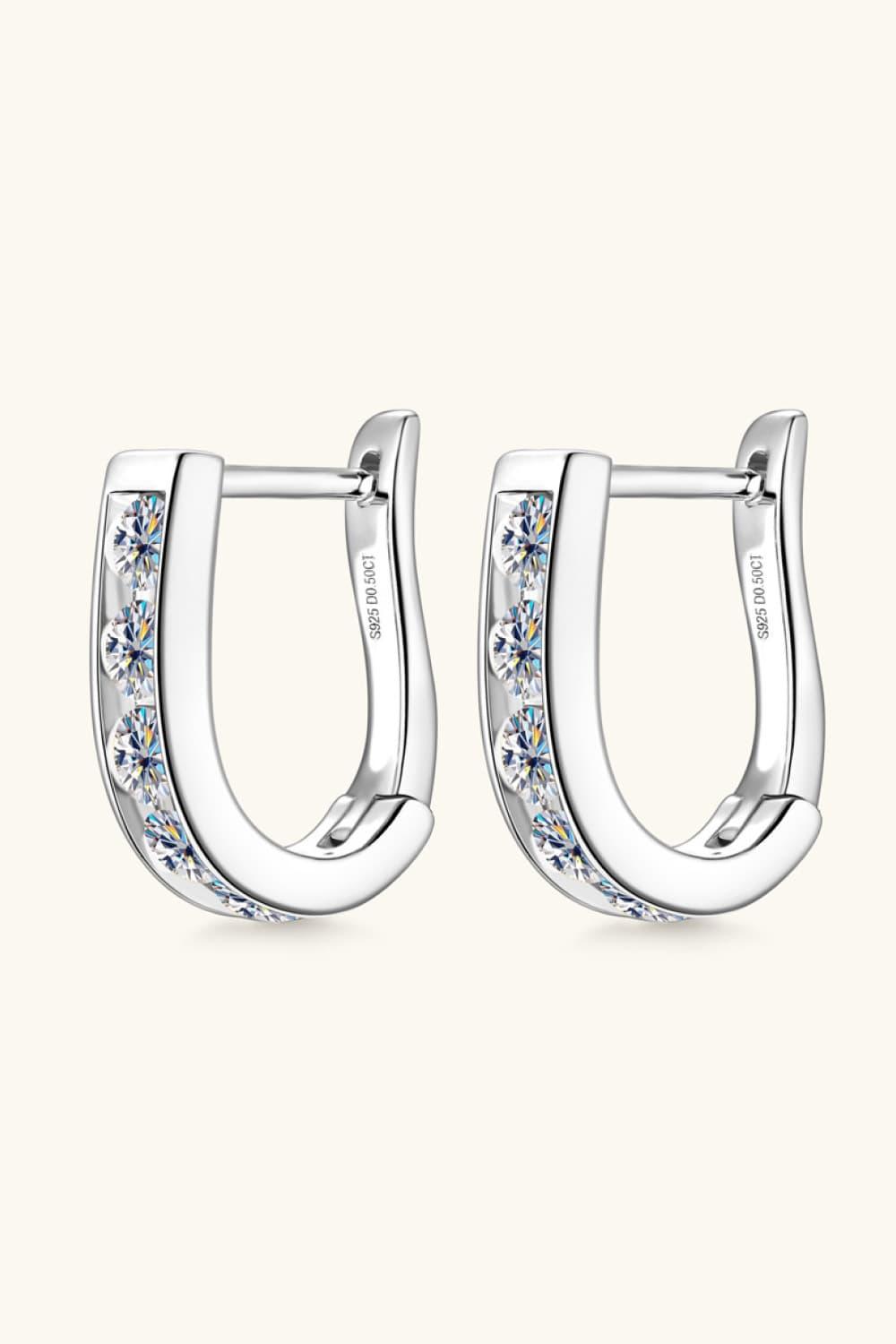 1 Carat Moissanite 925 Sterling Silver Earrings.