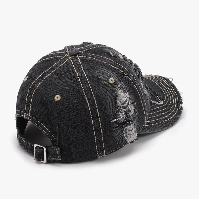 Distressed Adjustable Cotton Baseball Cap - SHANKARA CHÉRIE