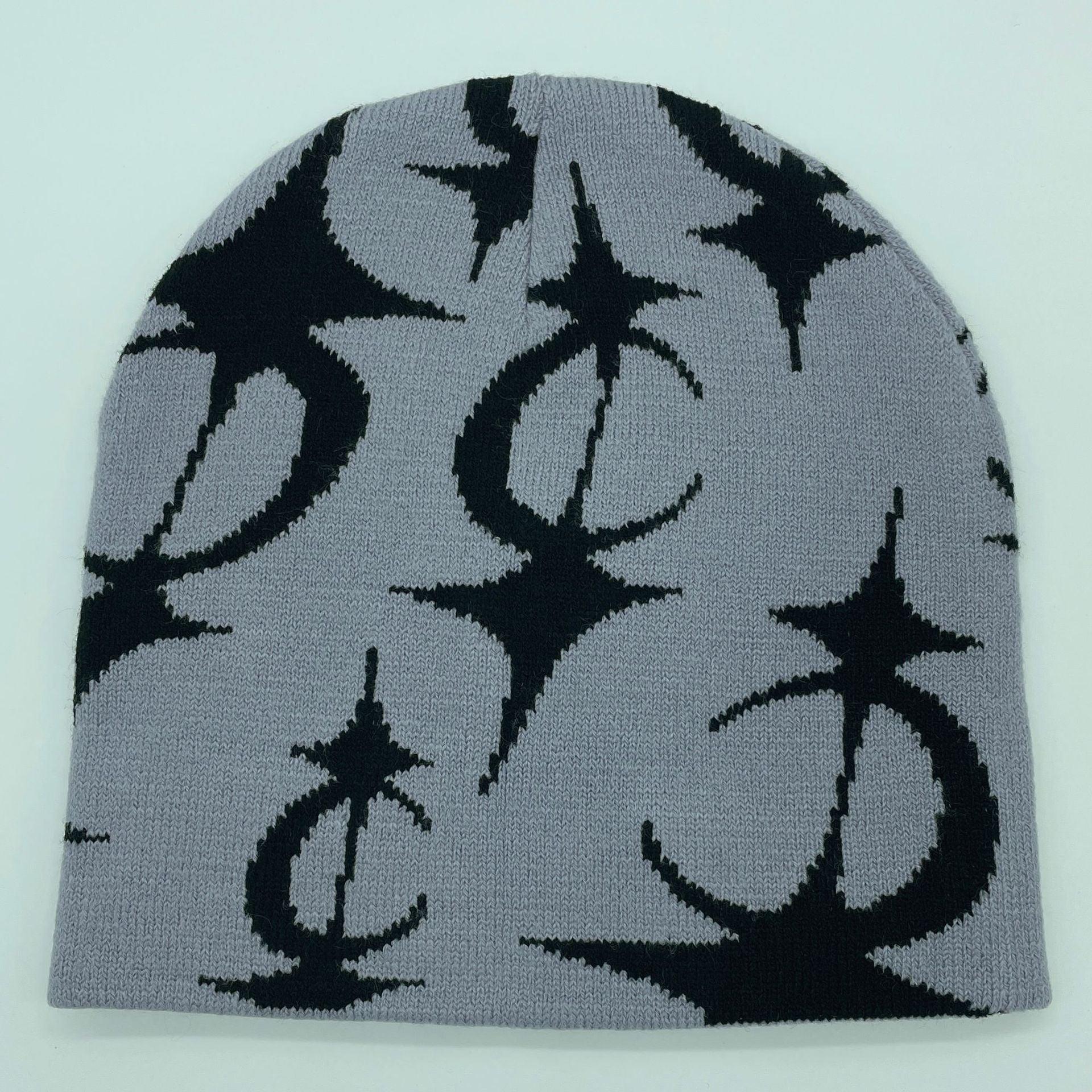 Five Pointed Star Jacquard Knitted Hat.