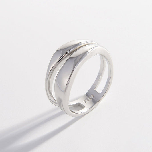 925 Sterling Silver Double-Layered Ring - SHANKARA CHÉRIE