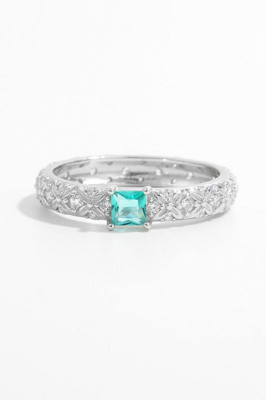 925 Sterling Silver Square Zircon Ring - SHANKARA CHÉRIE