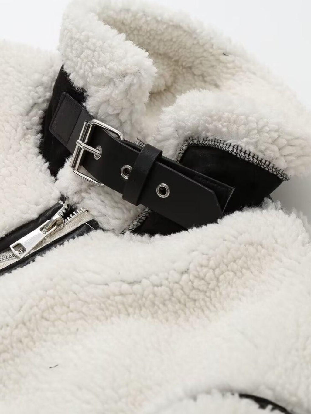 Zip Up Long Sleeve Sherpa Jacket.