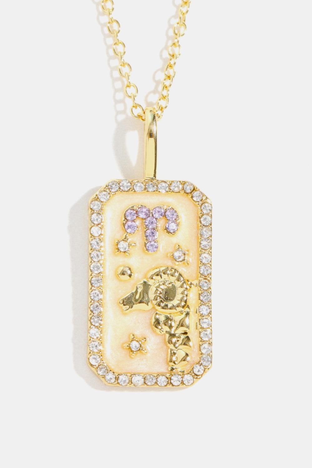 Rhinestone Constellation Pendant Copper Necklace.