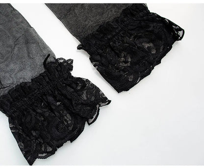 Emerald Lace Corset Lingerie Set with Garter Belt and Stockings