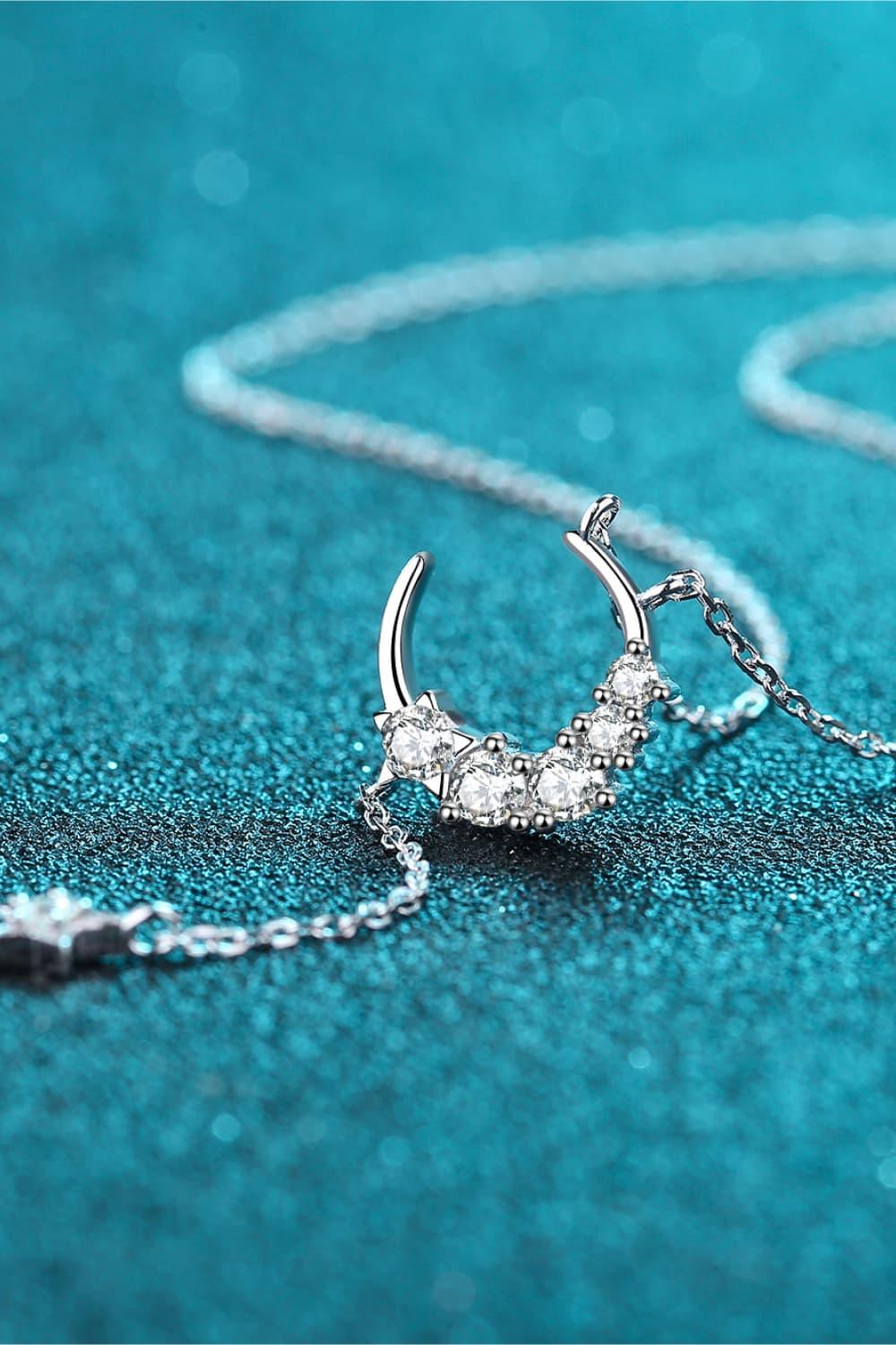 Star & Moon Moissanite Necklace.