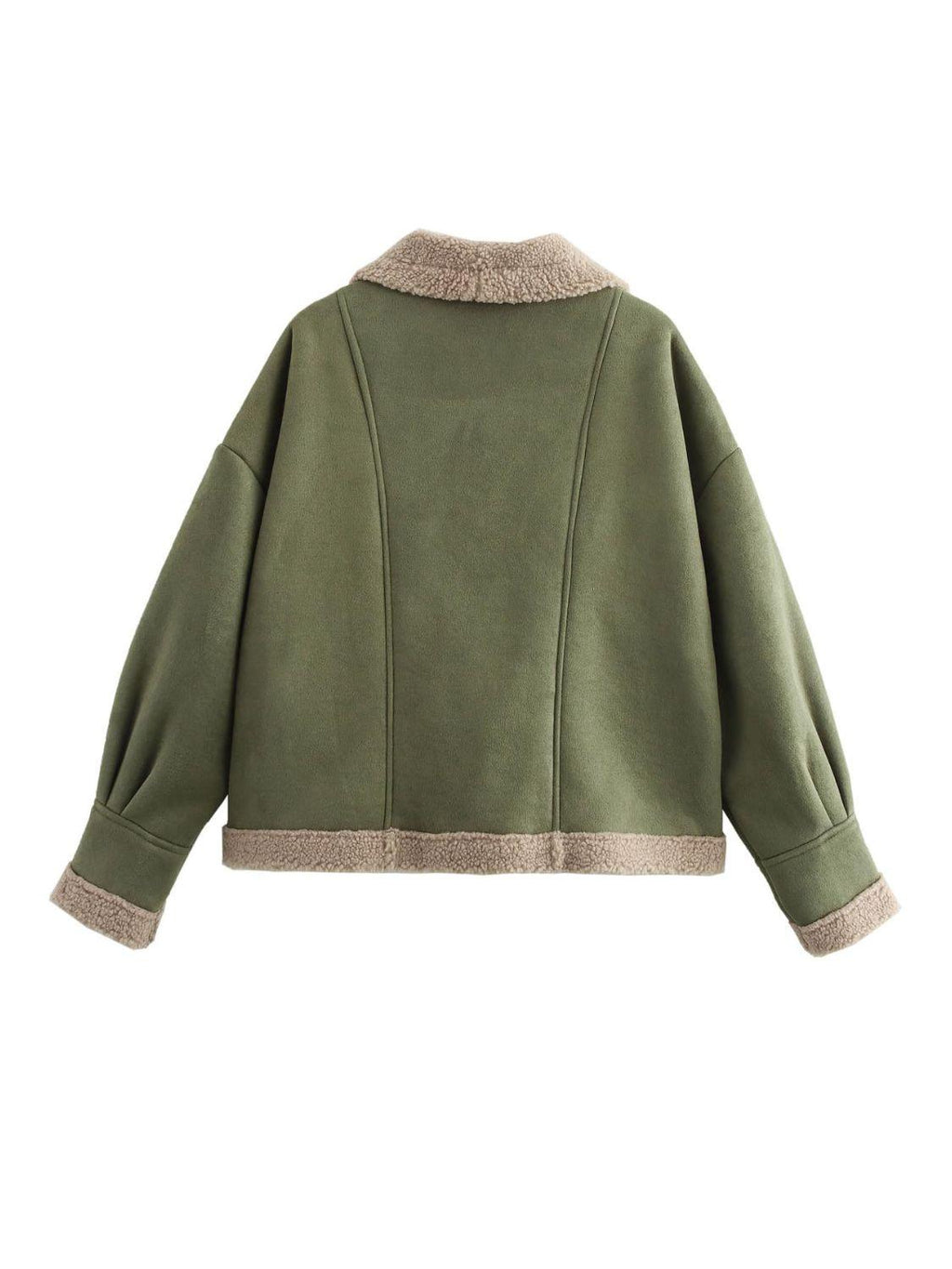 Fuzzy Collared Neck Long Sleeve Jacket - SHANKARA CHÉRIE