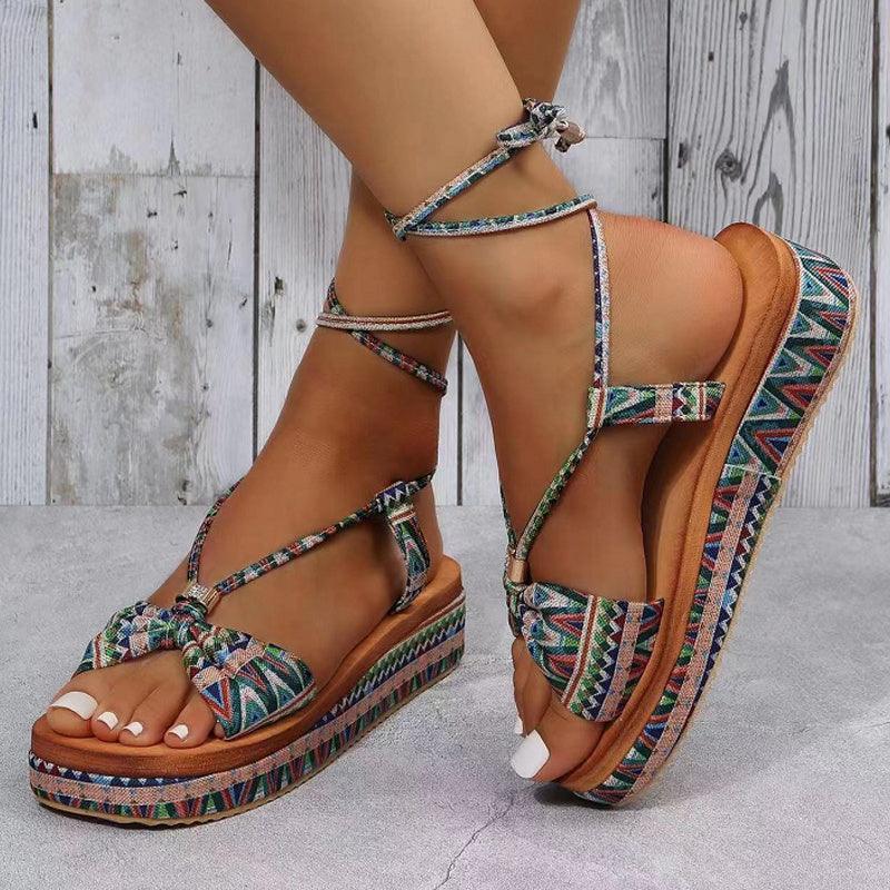 Ankle Strap Platform Ethnic Sandals Bohemian.