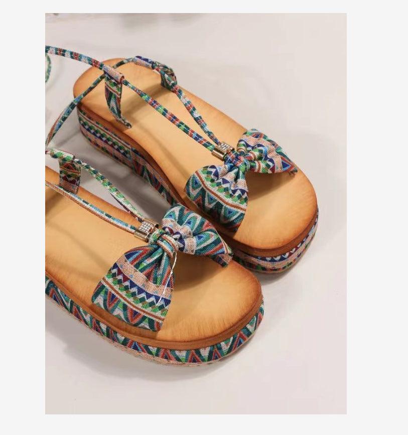 Ankle Strap Platform Ethnic Sandals Bohemian.