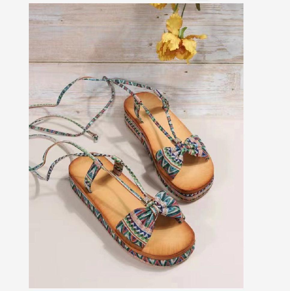 Ankle Strap Platform Ethnic Sandals Bohemian.