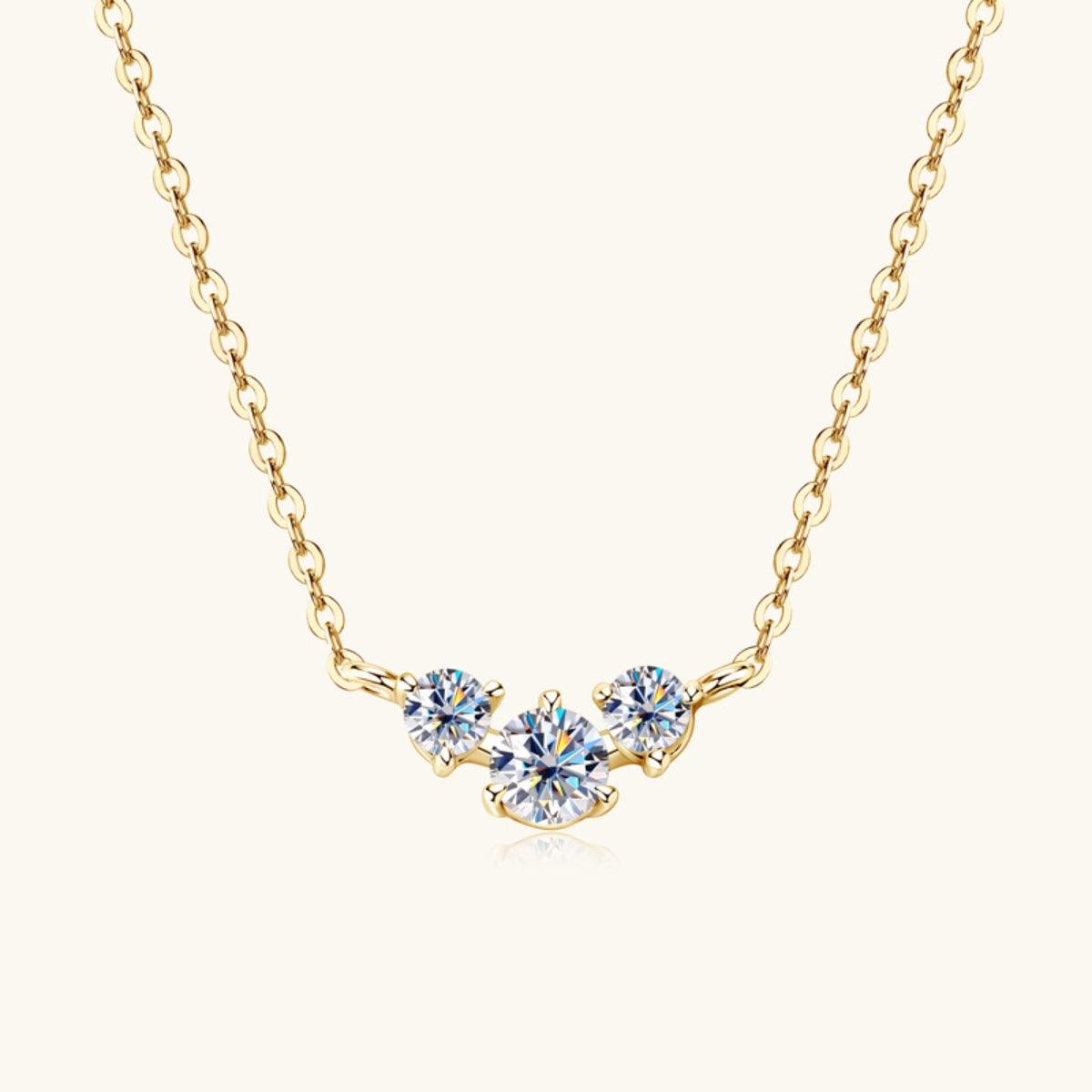 925 Sterling Silver Inlaid Moissanite Necklace.