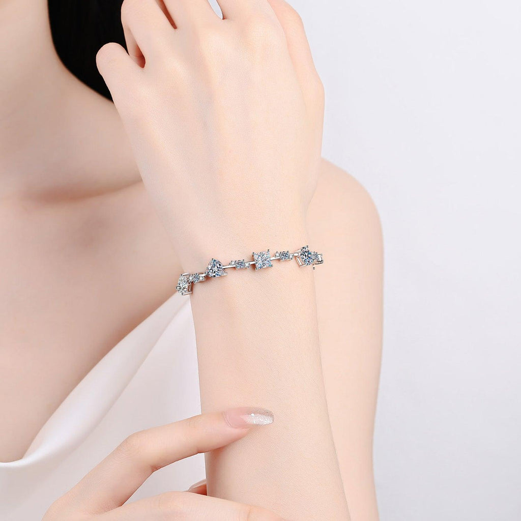 6.2 Carat Moissanite 925 Sterling Silver Bracelet.
