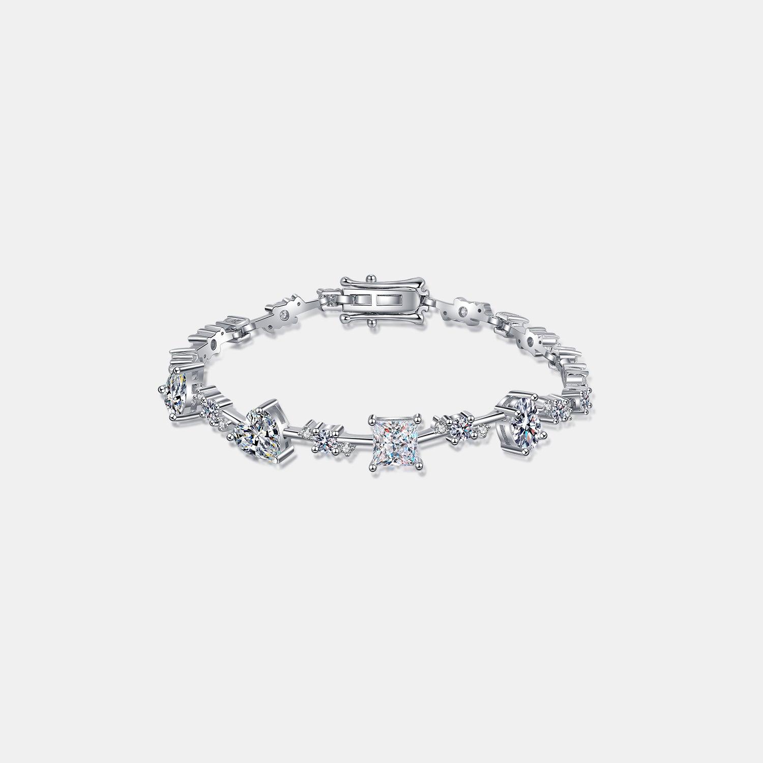 6.2 Carat Moissanite 925 Sterling Silver Bracelet.