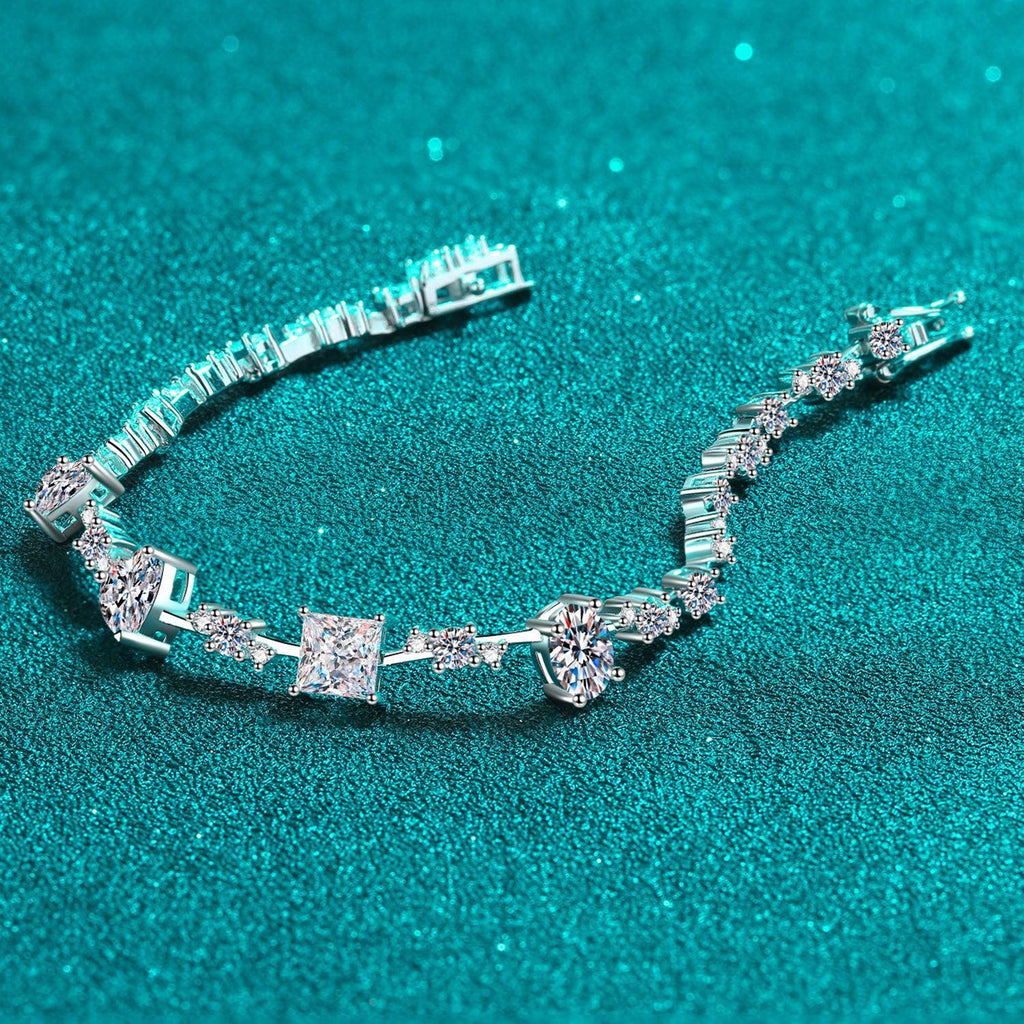6.2 Carat Moissanite 925 Sterling Silver Bracelet.