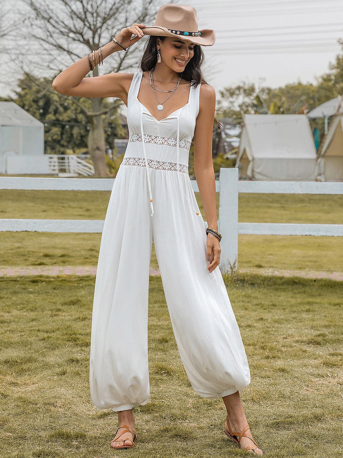 Backless Wide Strap Wide Leg Jumpsuit - SHANKARA CHÉRIE