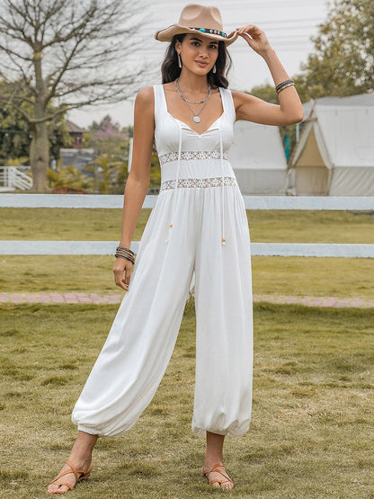 Backless Wide Strap Wide Leg Jumpsuit - SHANKARA CHÉRIE