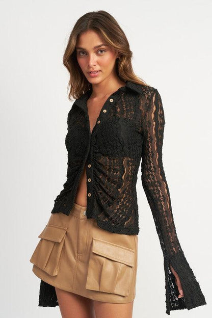 BELL SLEEVE LACE TOP - SHANKARA CHÉRIE