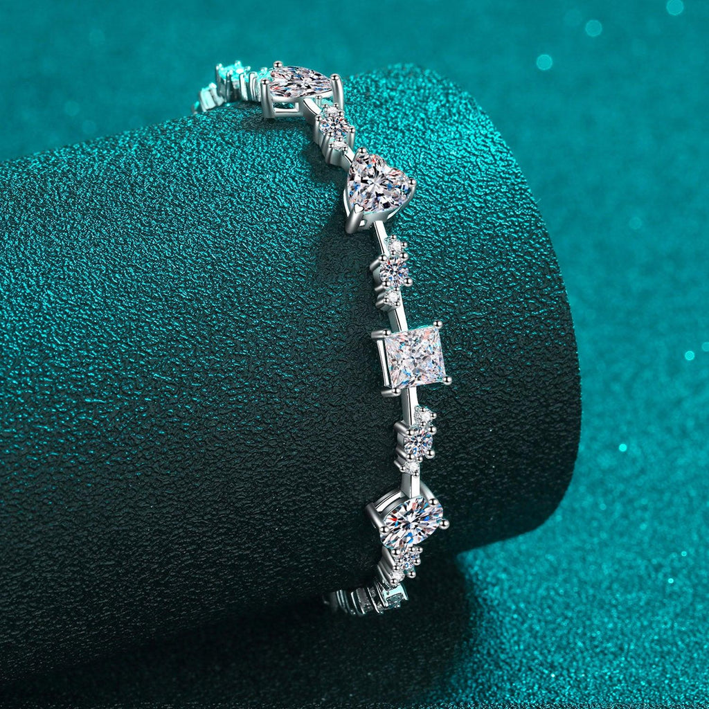 6.2 Carat Moissanite 925 Sterling Silver Bracelet.