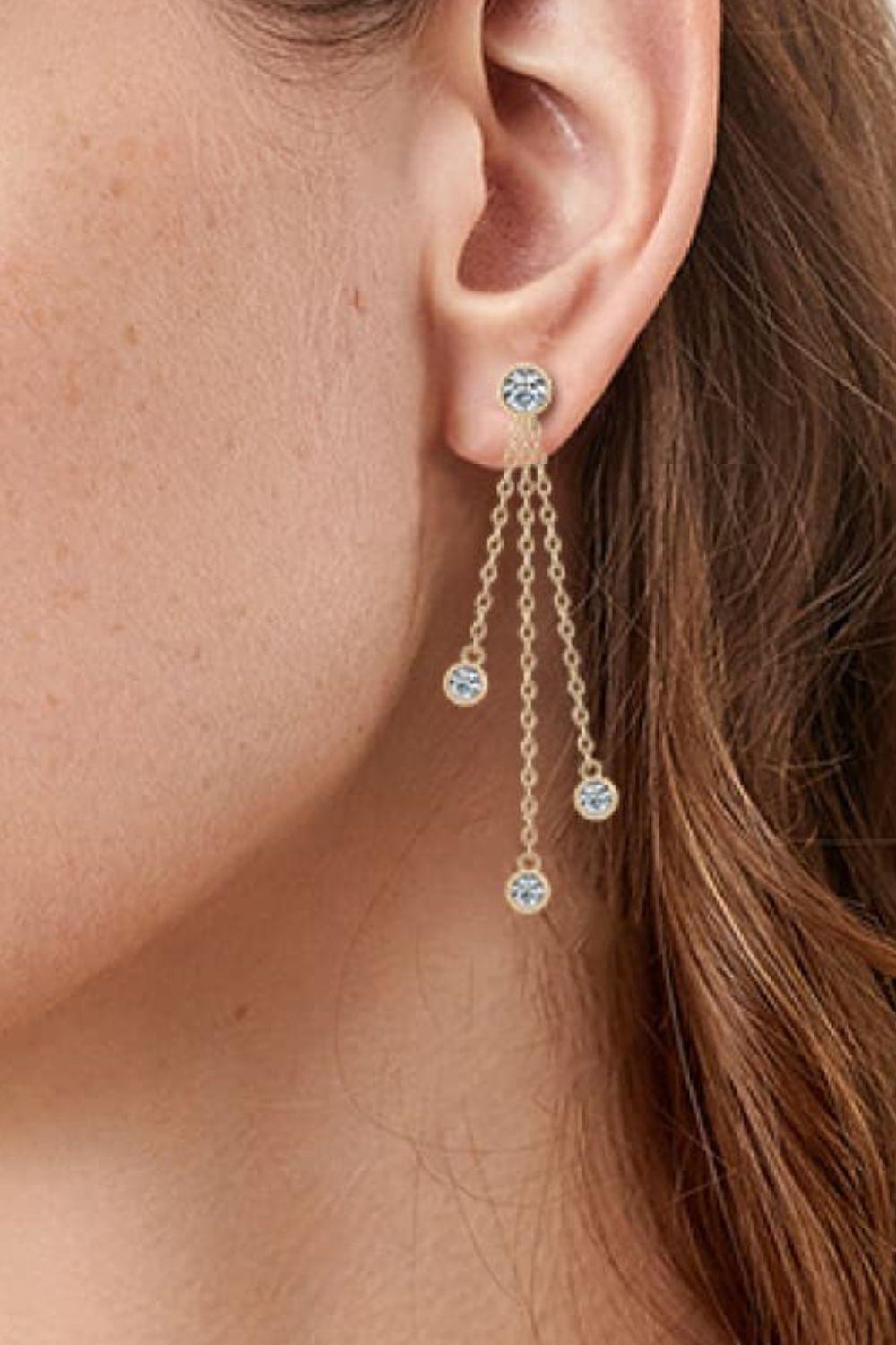 1.2 Carat Moissanite Layered Chain Earrings.