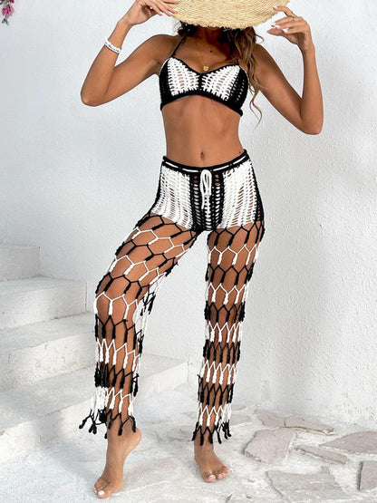 Cutout Halter Neck Top and Pants Two-Piece Swim Set - SHANKARA CHÉRIE