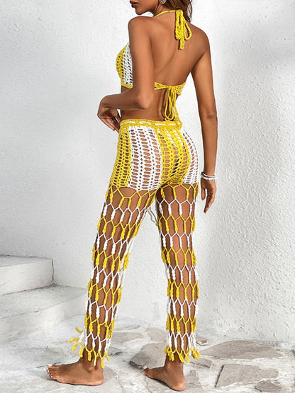 Cutout Halter Neck Top and Pants Two-Piece Swim Set - SHANKARA CHÉRIE