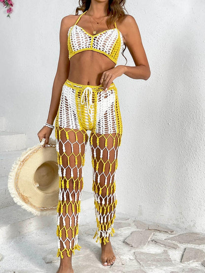 Cutout Halter Neck Top and Pants Two-Piece Swim Set - SHANKARA CHÉRIE