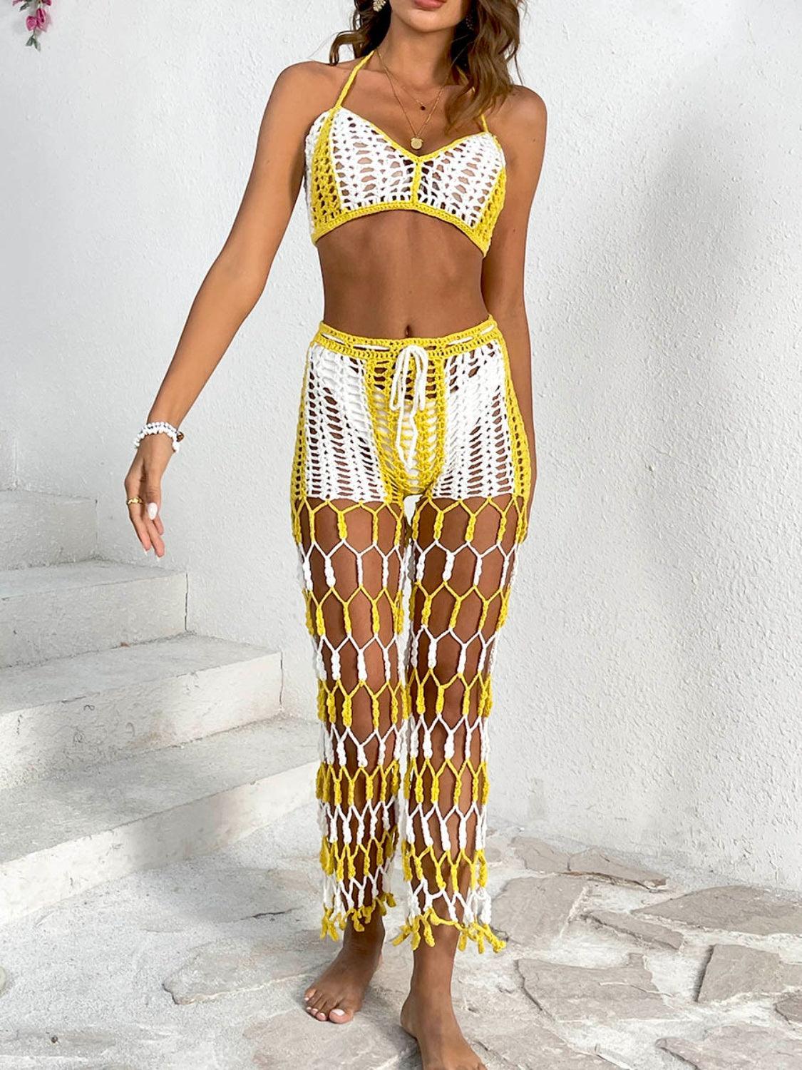 Cutout Halter Neck Top and Pants Two-Piece Swim Set - SHANKARA CHÉRIE