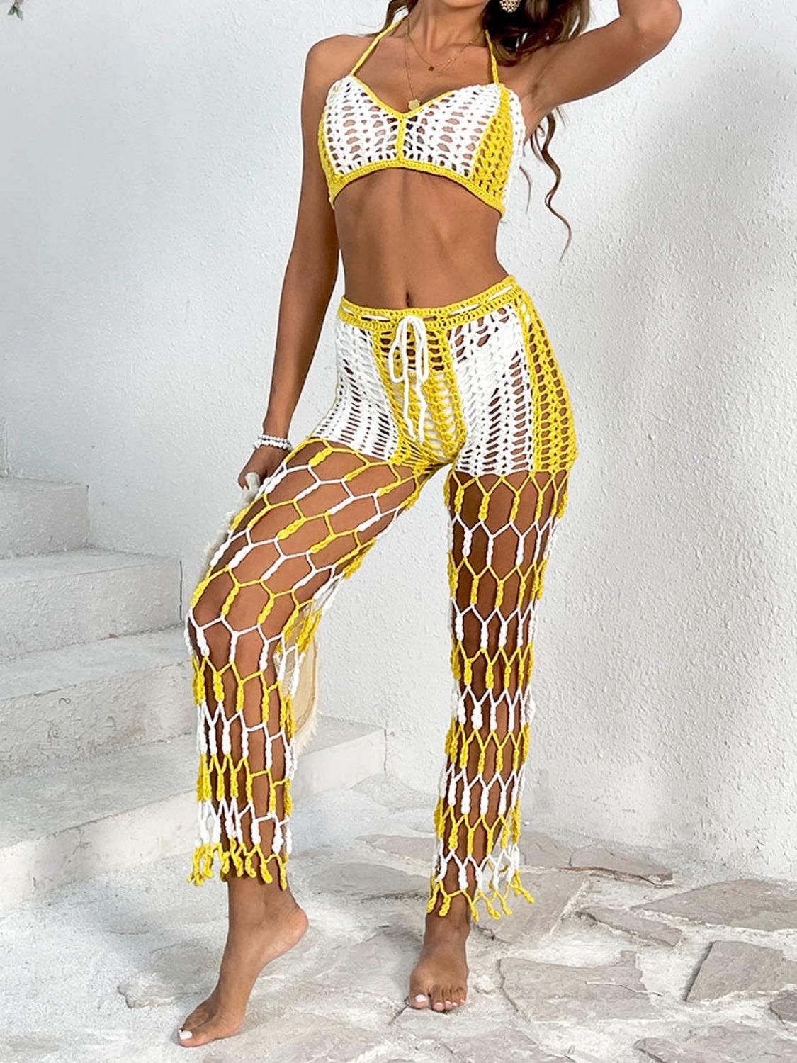 Cutout Halter Neck Top and Pants Two-Piece Swim Set - SHANKARA CHÉRIE