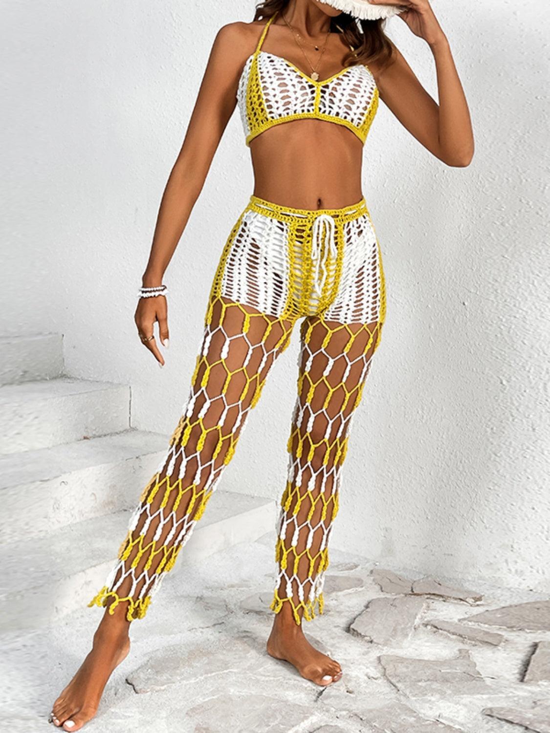 Cutout Halter Neck Top and Pants Two-Piece Swim Set - SHANKARA CHÉRIE