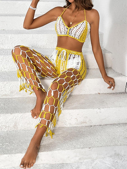 Cutout Halter Neck Top and Pants Two-Piece Swim Set - SHANKARA CHÉRIE