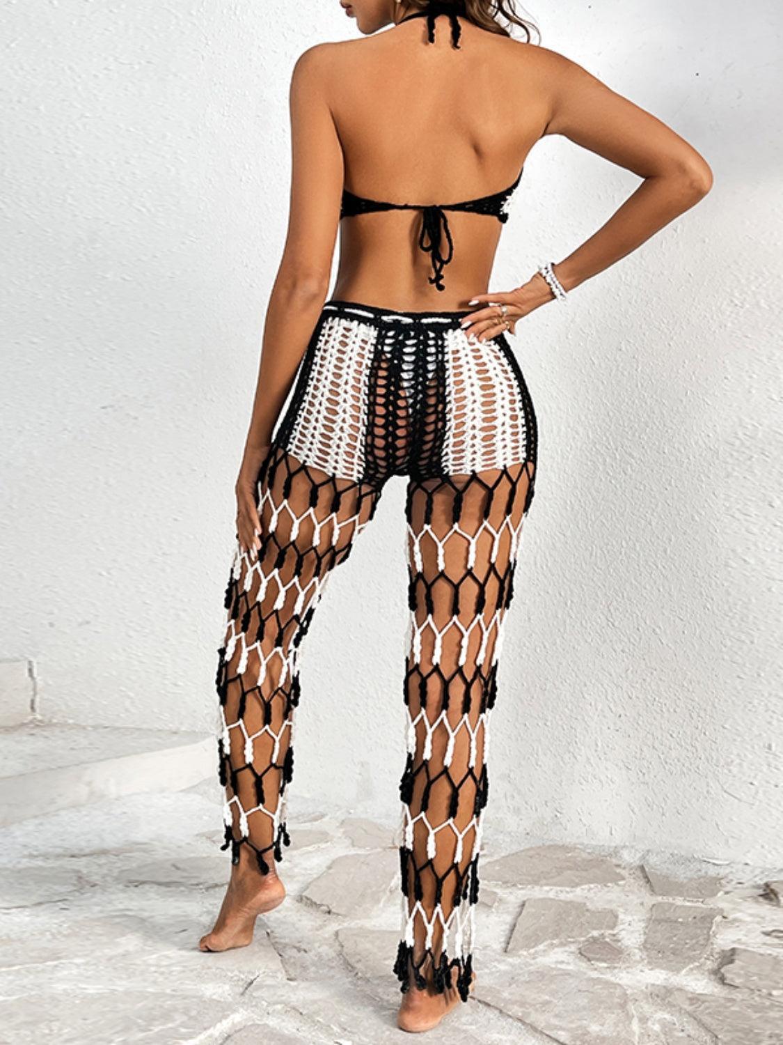 Cutout Halter Neck Top and Pants Two-Piece Swim Set - SHANKARA CHÉRIE