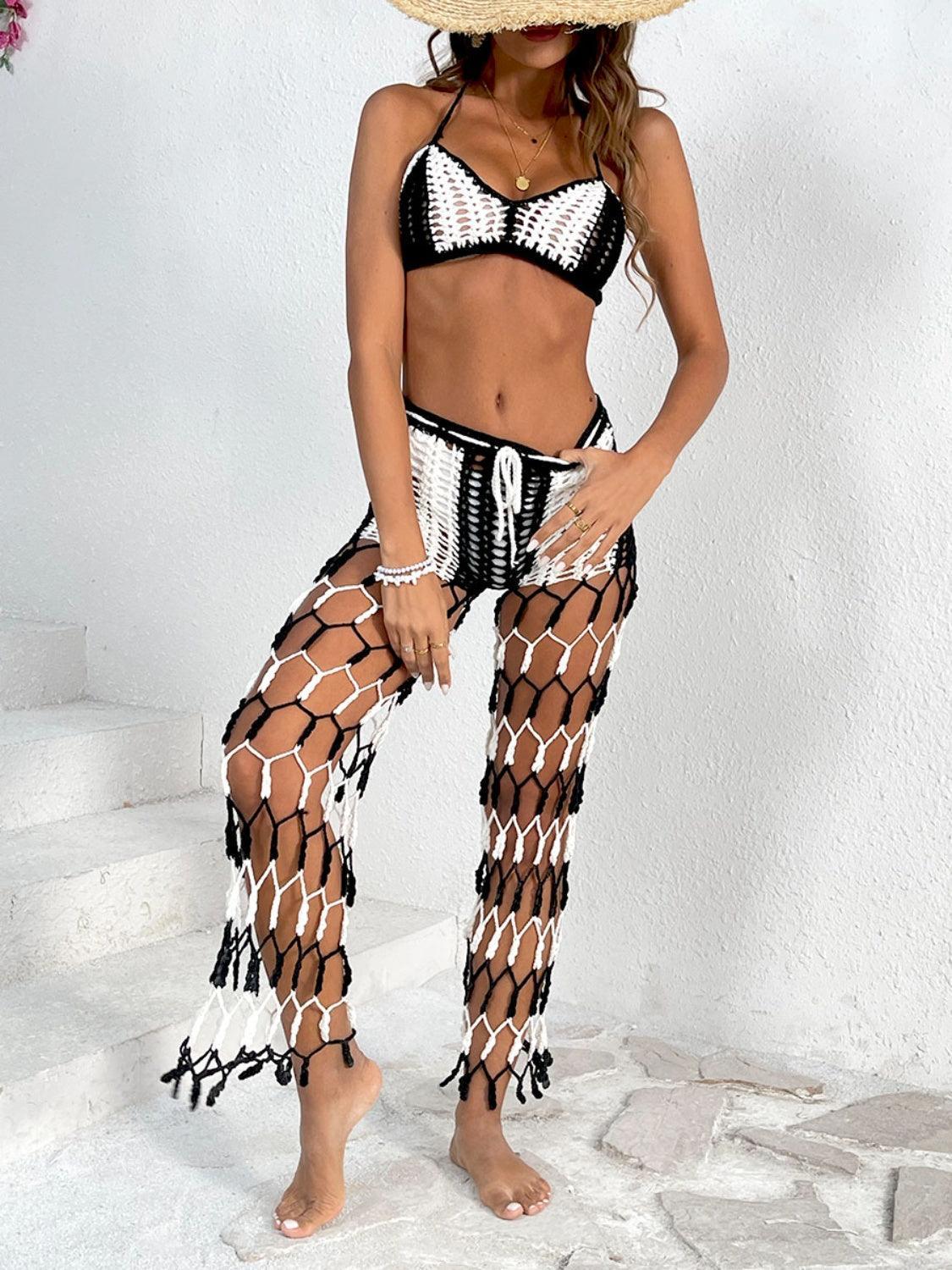 Cutout Halter Neck Top and Pants Two-Piece Swim Set - SHANKARA CHÉRIE