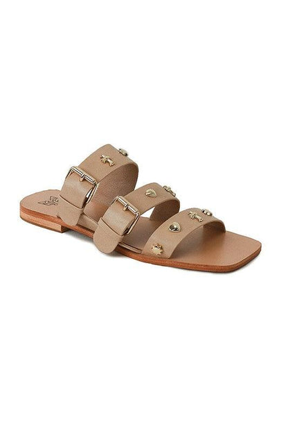 D-LANA-02-STUDED, FLAT, SANDALS - SHANKARA CHÉRIE