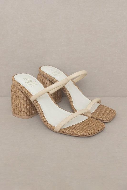 D-MARGARET-RAFFIA, HIGH HEEL, MULES.