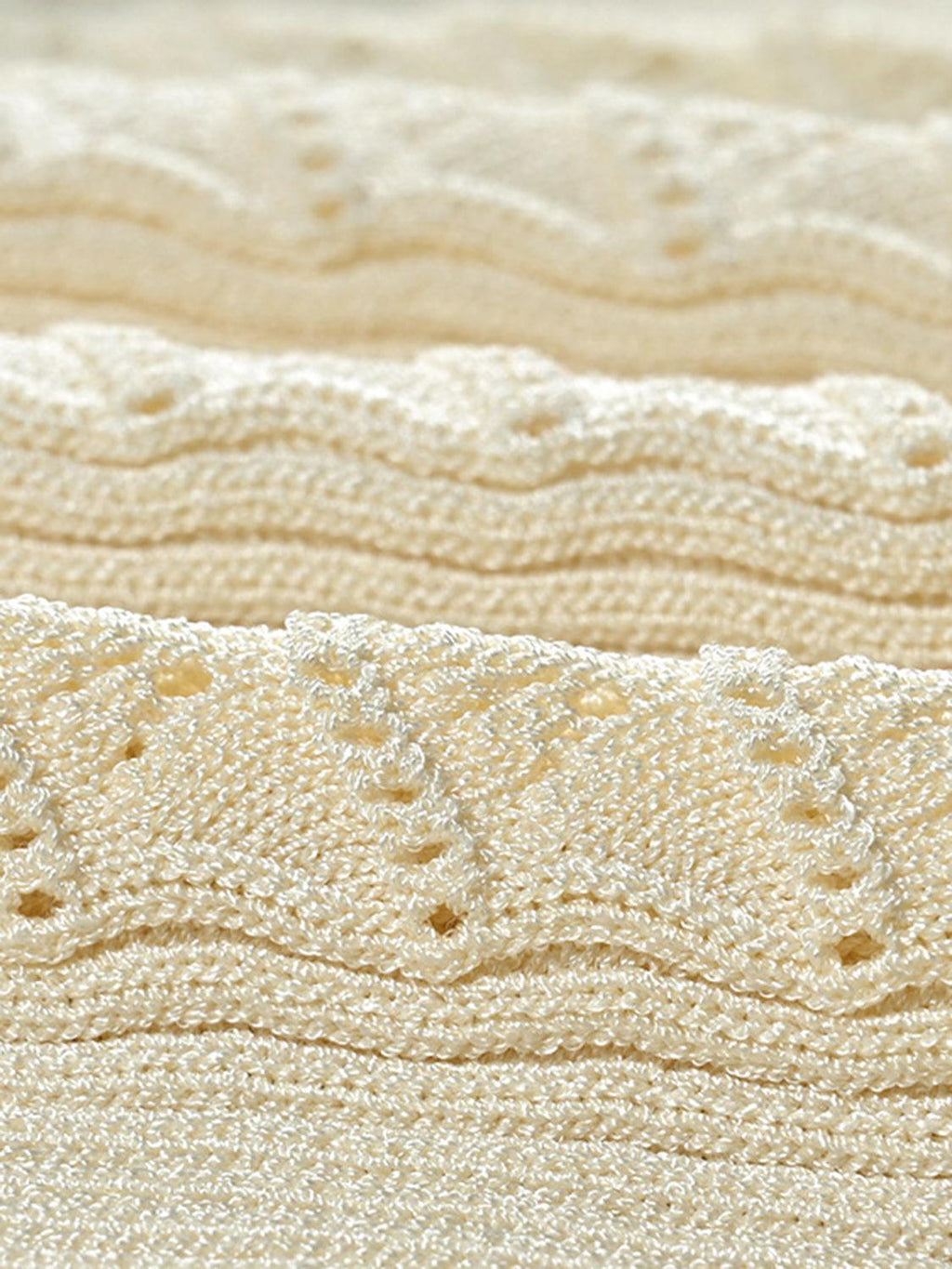 Openwork Round Neck Long Sleeve Sweater Dress.