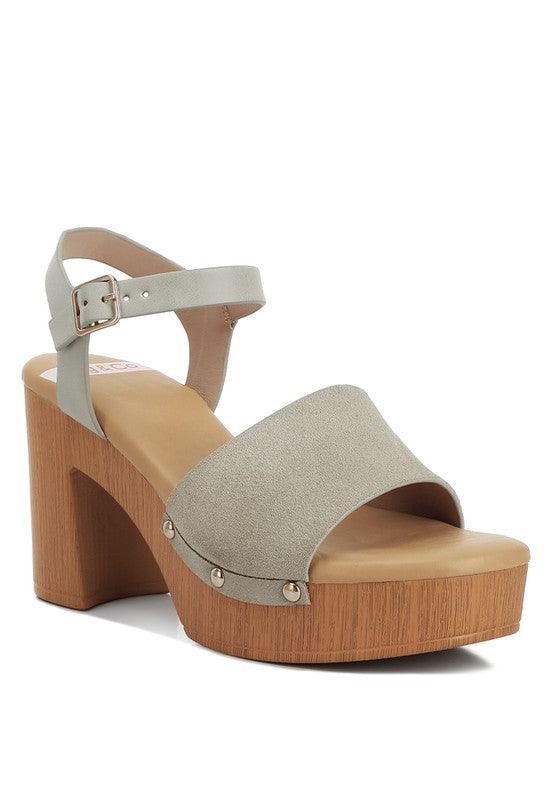 Daniela Suede High Block Sandals.