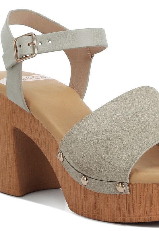 Daniela Suede High Block Sandals.