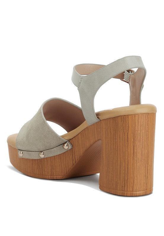 Daniela Suede High Block Sandals.