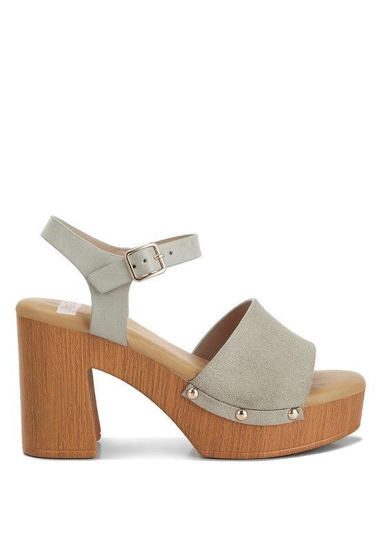 Daniela Suede High Block Sandals.