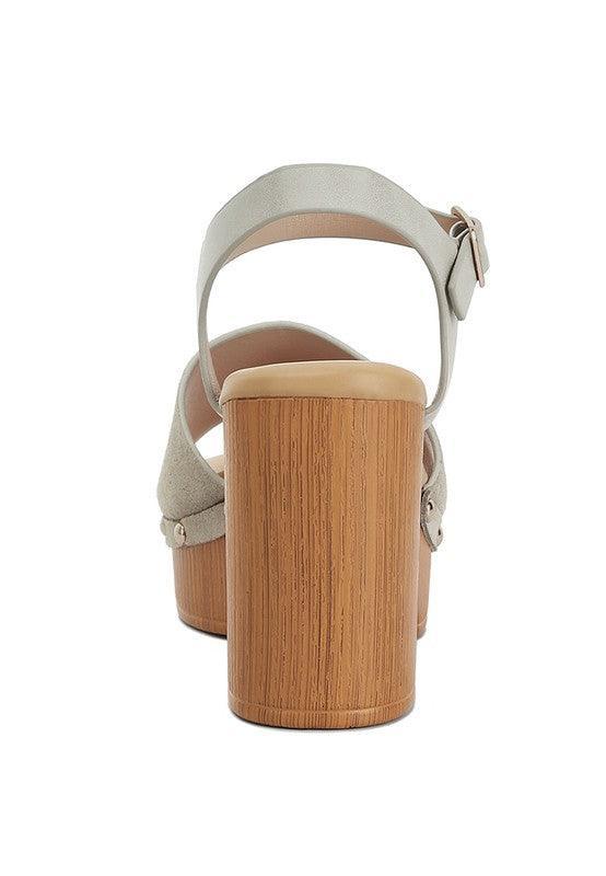 Daniela Suede High Block Sandals.