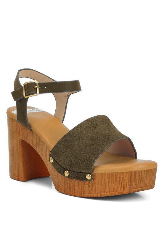 Daniela Suede High Block Sandals.